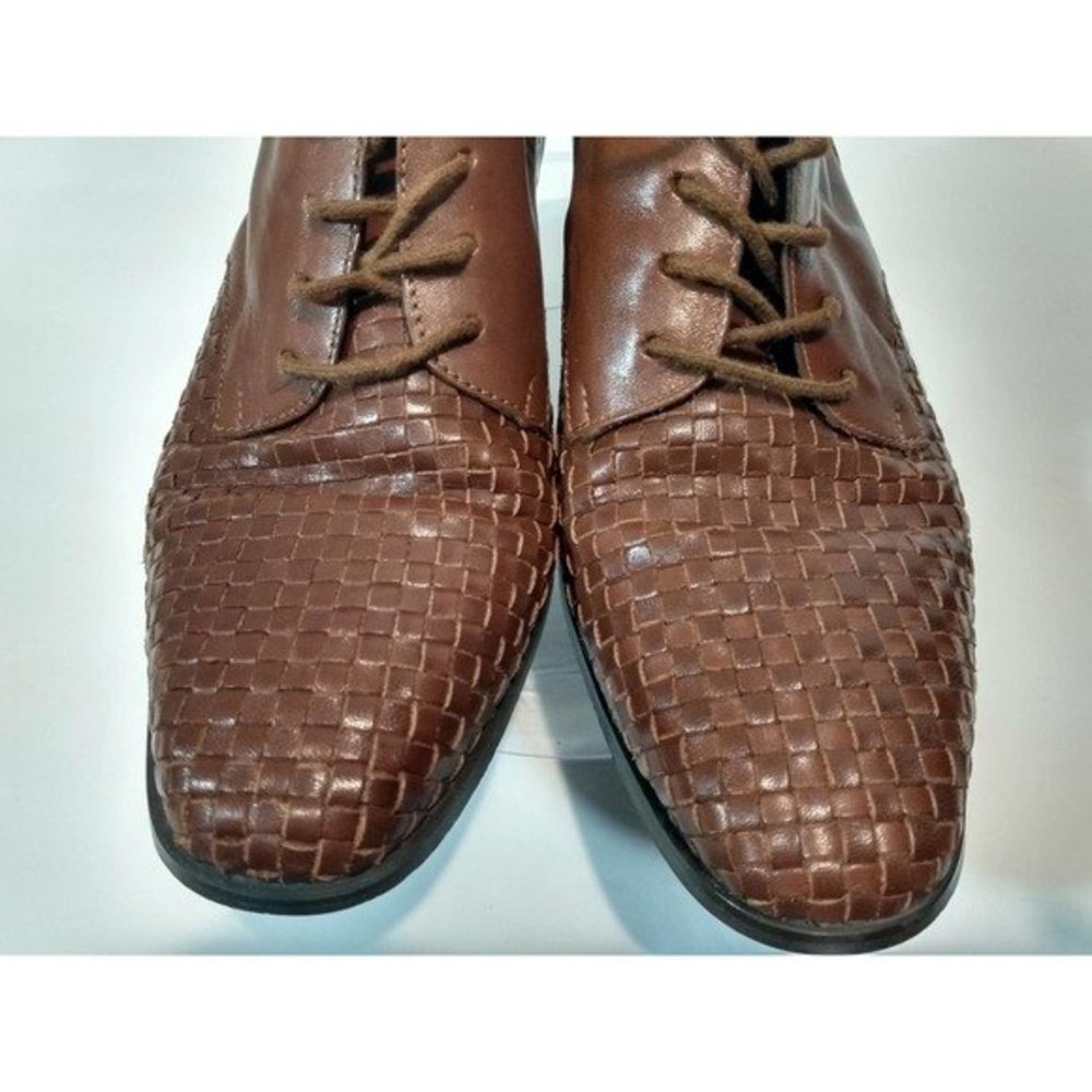 VINTAGE | Buskens Unisex* Basket Weave Leather Ankle Boot, Men's 8.5/Women's 10 - Picture 2 of 9